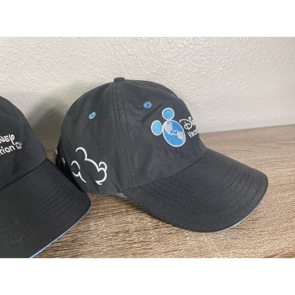 Disney Vacation Club Member Hats Lot of 2 Black Adjustable Embroidered Mickey - Picture 9 of 10